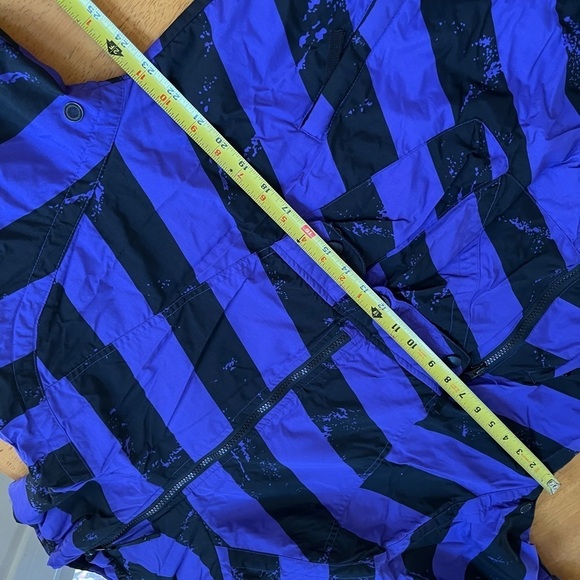 Obermeyer Purple Black Striped Popover Ski Pullover Coat with Pockets, Size S - Picture 11 of 14